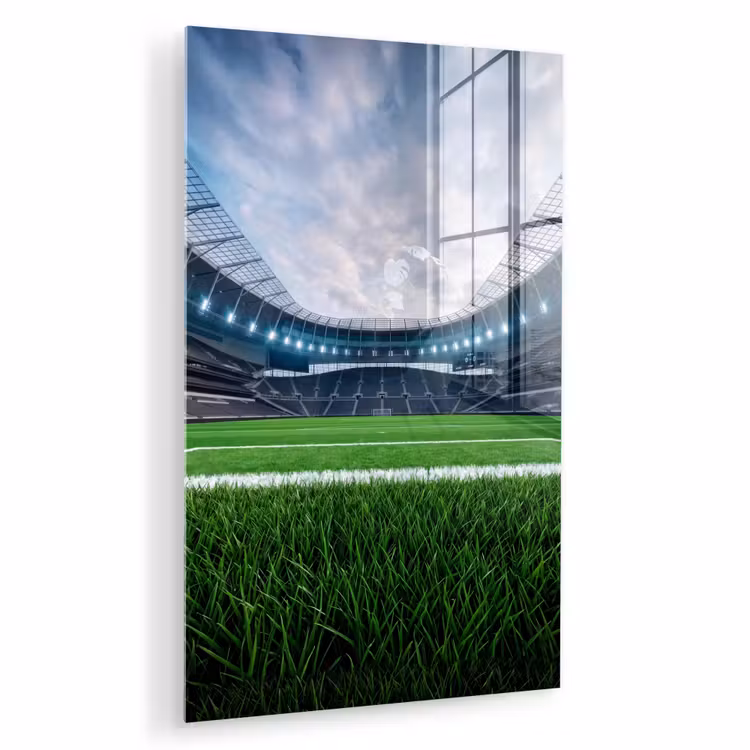 Glas schilderij - Voetbal - Stadion - Sport - Groen — 1