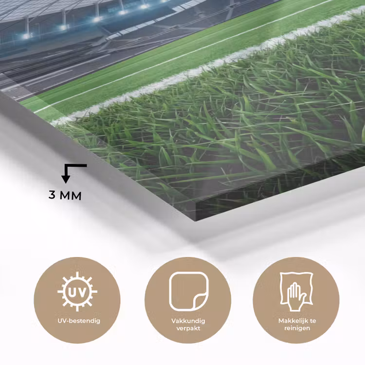 Glas schilderij - Voetbal - Stadion - Sport - Groen — 3