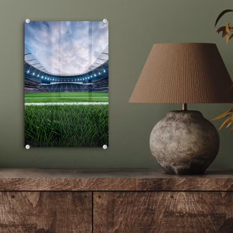 Glas schilderij - Voetbal - Stadion - Sport - Groen — 4
