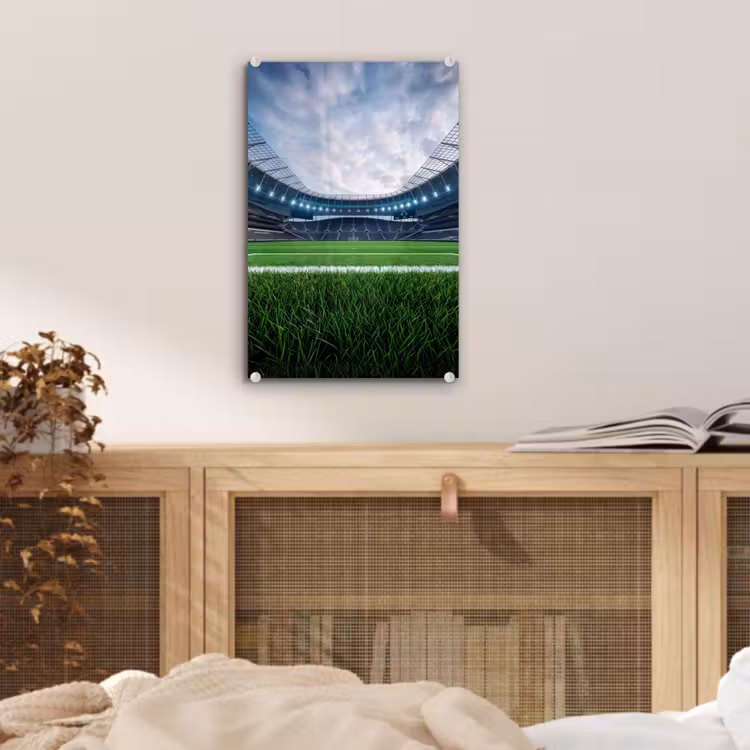 Glas schilderij - Voetbal - Stadion - Sport - Groen — 5