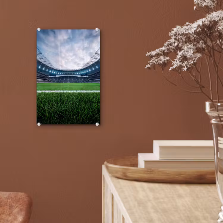 Glas schilderij - Voetbal - Stadion - Sport - Groen — 6