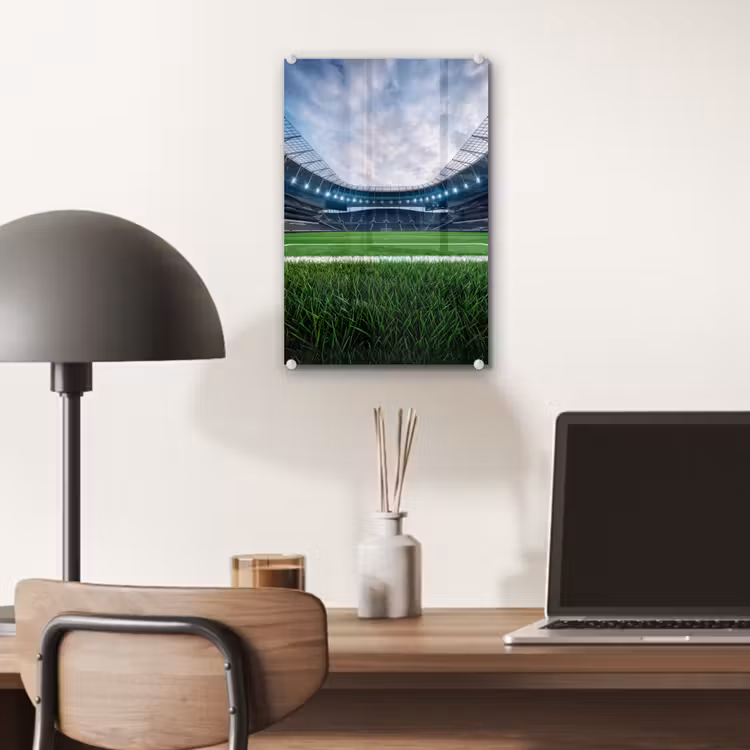 Glas schilderij - Voetbal - Stadion - Sport - Groen — 7