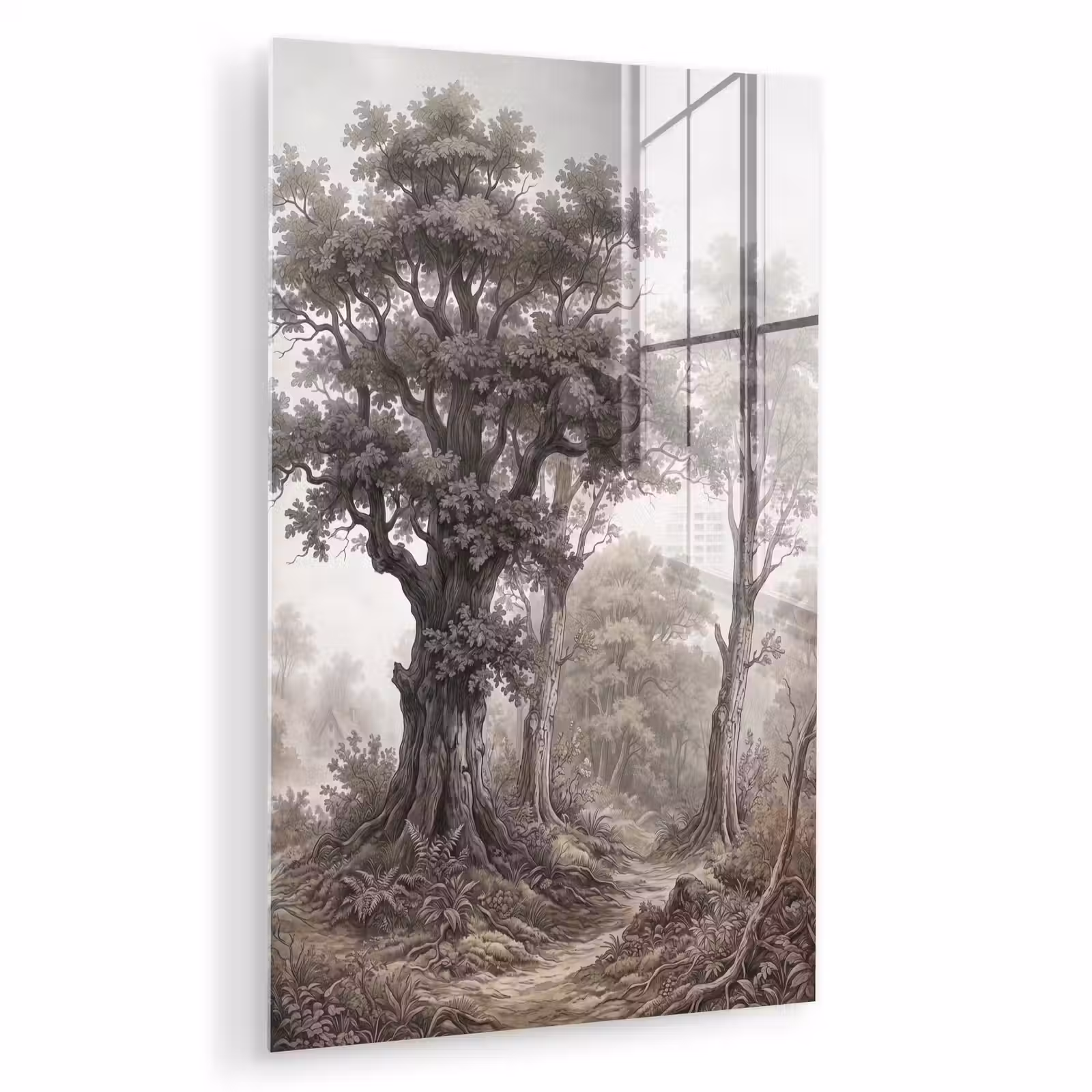Glas schilderij - Natuur - Bos - Eik — 1