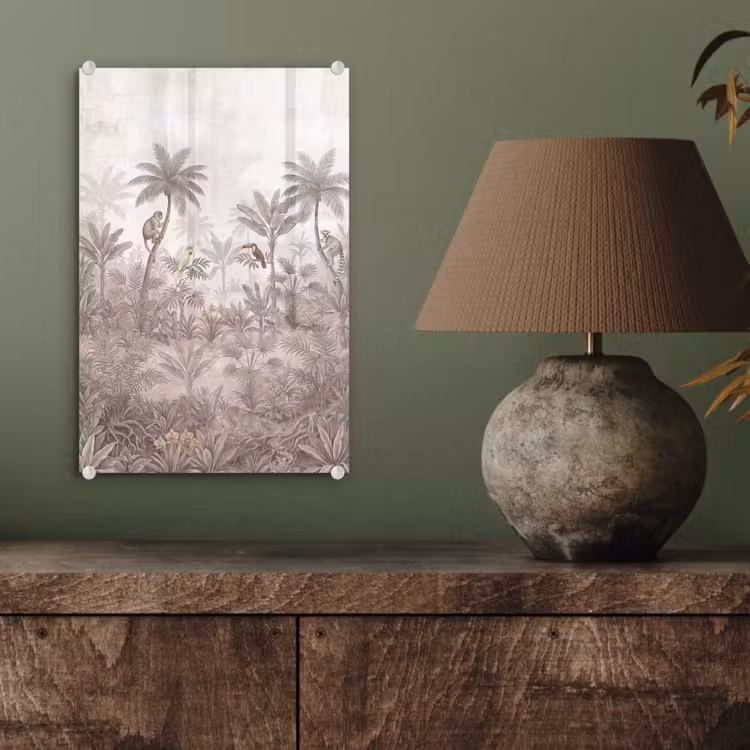 Glas schilderij - Jungle - Dieren - Palmbomen — 4