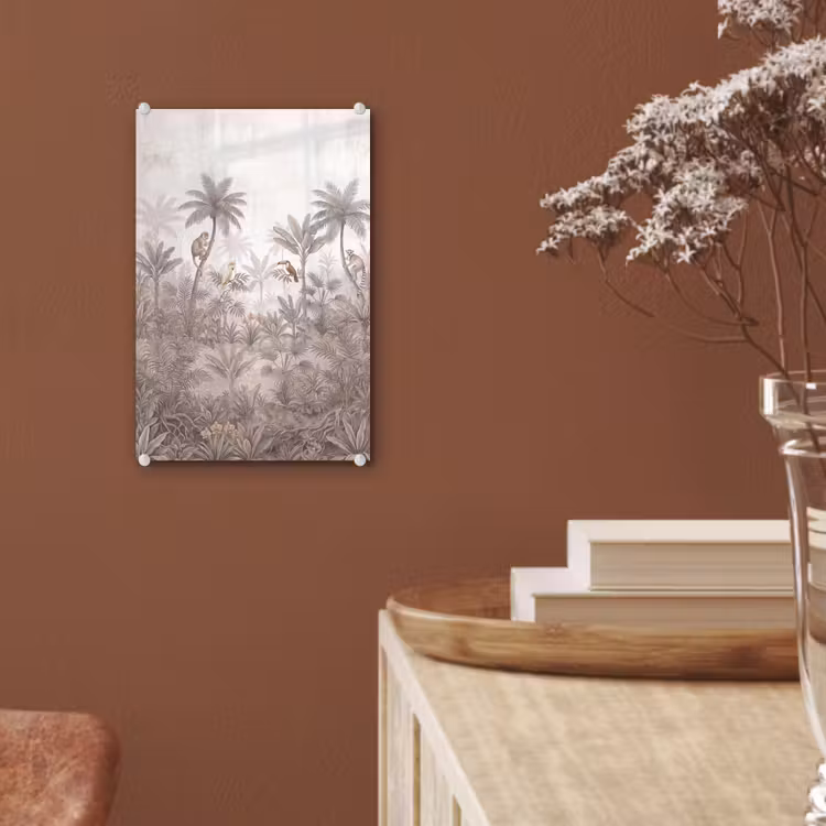 Glas schilderij - Jungle - Dieren - Palmbomen — 6