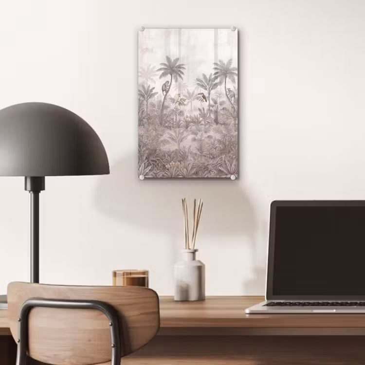 Glas schilderij - Jungle - Dieren - Palmbomen — 7