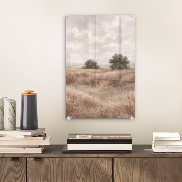 Glas schilderij - Landschap - Minimalistisch - Beige — 2