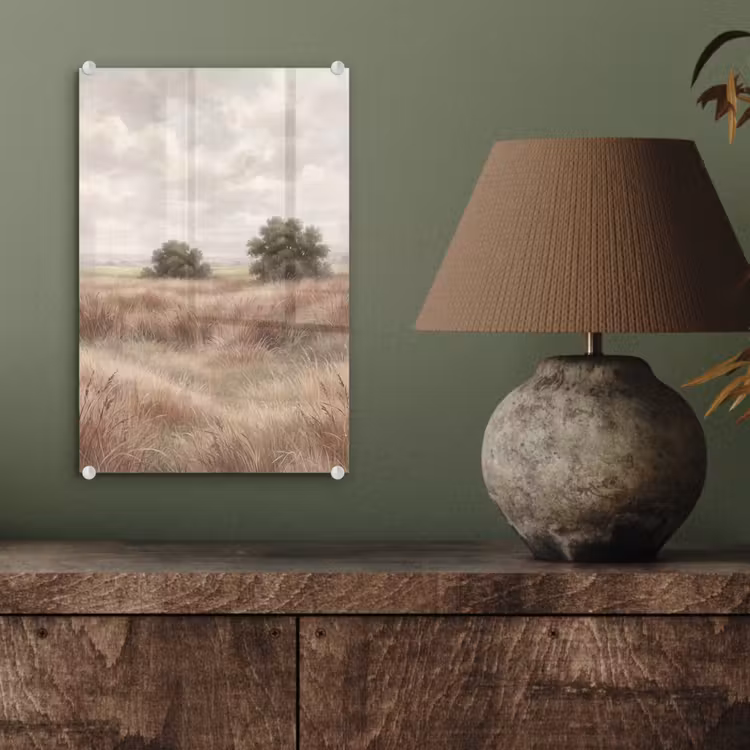 Glas schilderij - Landschap - Minimalistisch - Beige — 4