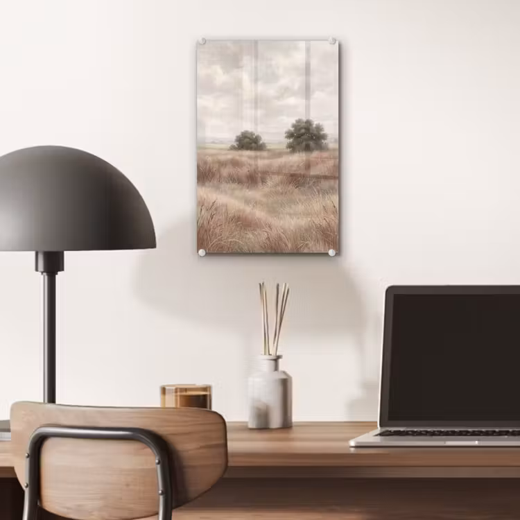 Glas schilderij - Landschap - Minimalistisch - Beige — 7