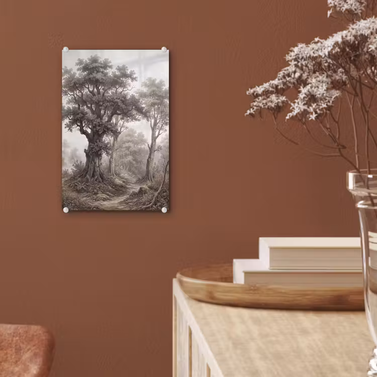 Glas schilderij - Natuur - Bos - Eik — 6