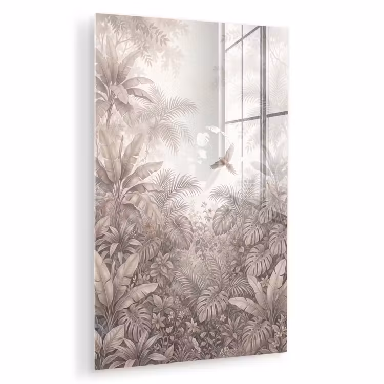 Glas schilderij - Papagaai - Jungle - Tropisch — 1