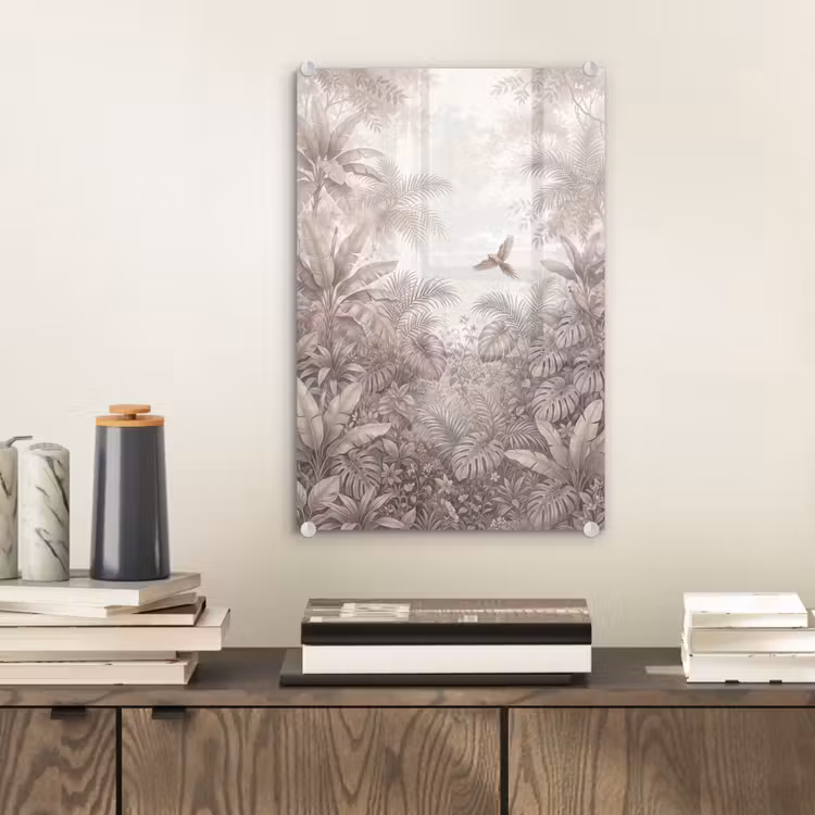 Glas schilderij - Papagaai - Jungle - Tropisch — 2