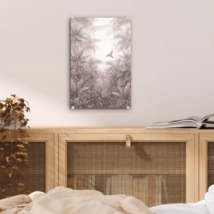 Glas schilderij - Papagaai - Jungle - Tropisch — 5