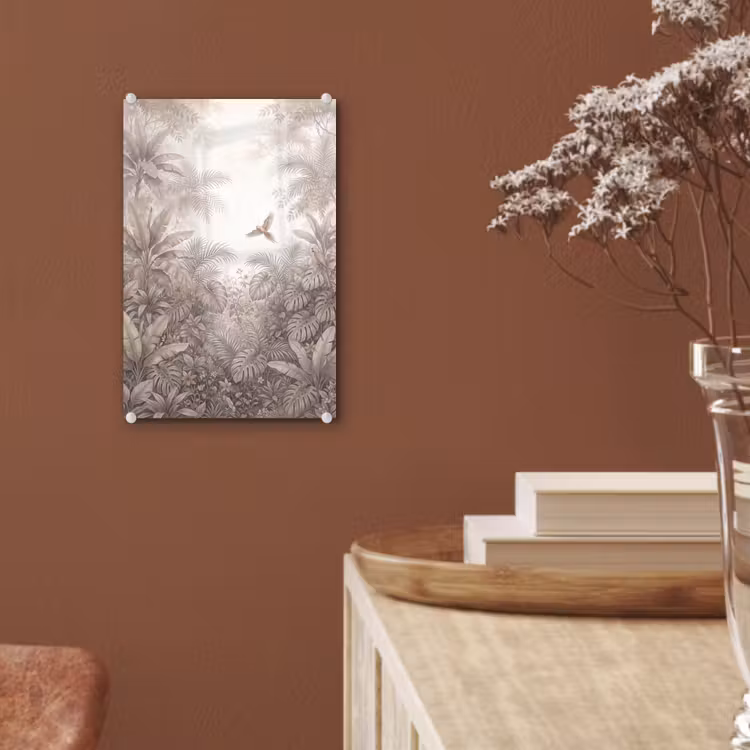 Glas schilderij - Papagaai - Jungle - Tropisch — 6
