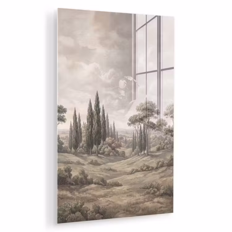 Glas schilderij - Vallei - Bos - Natuur - Groen — 1