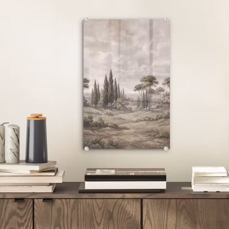 Glas schilderij - Vallei - Bos - Natuur - Groen — 2