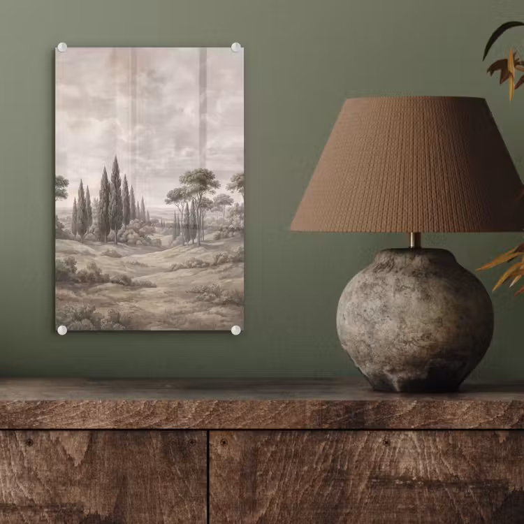 Glas schilderij - Vallei - Bos - Natuur - Groen — 4