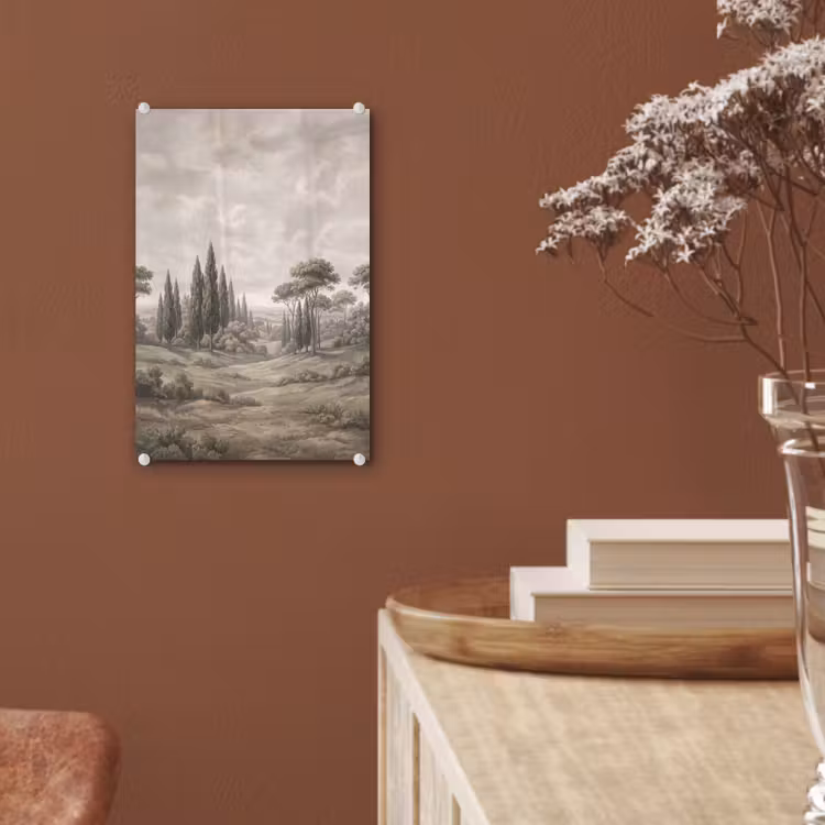 Glas schilderij - Vallei - Bos - Natuur - Groen — 6