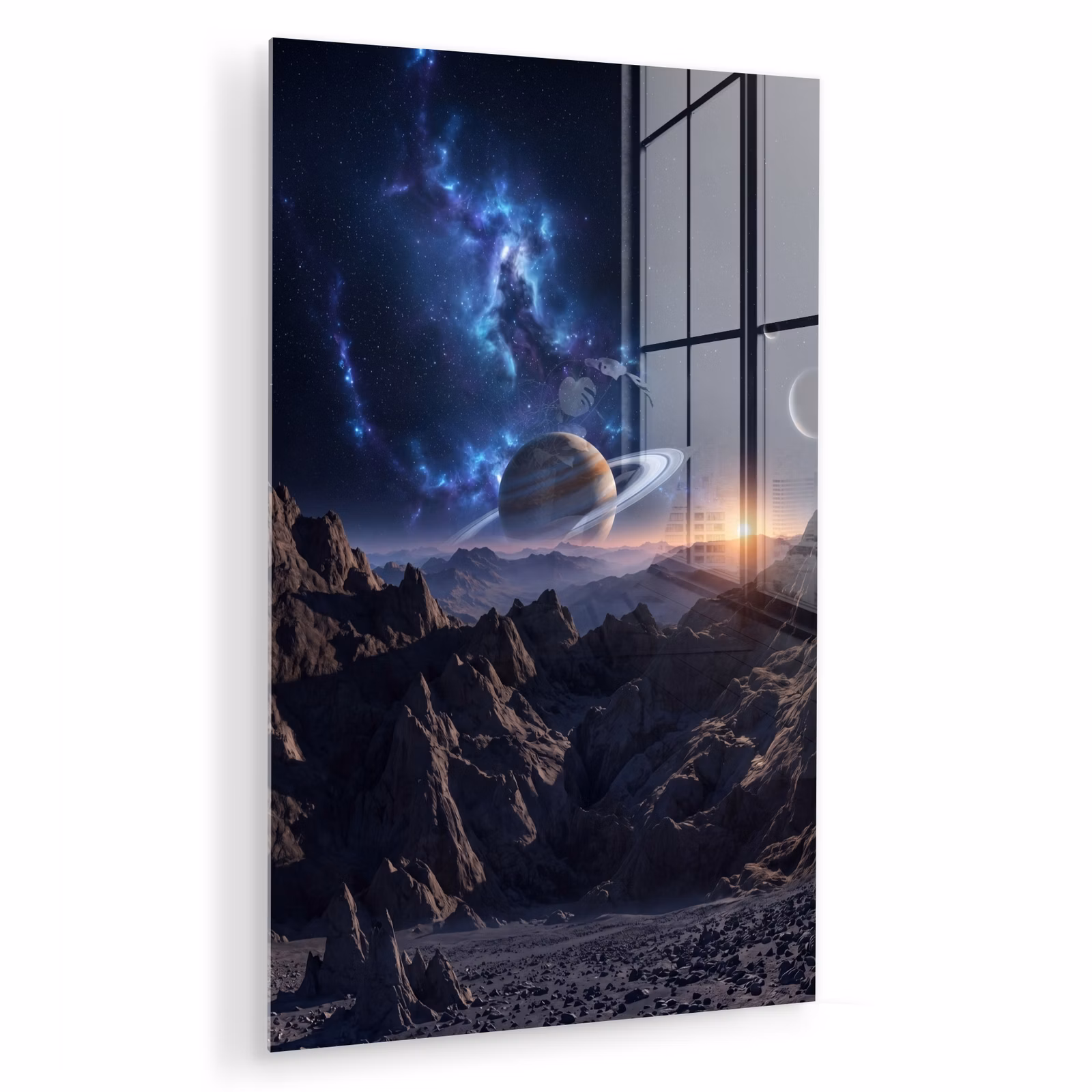 Glas schilderij - Fantasy - Kosmos - Landschap — 1