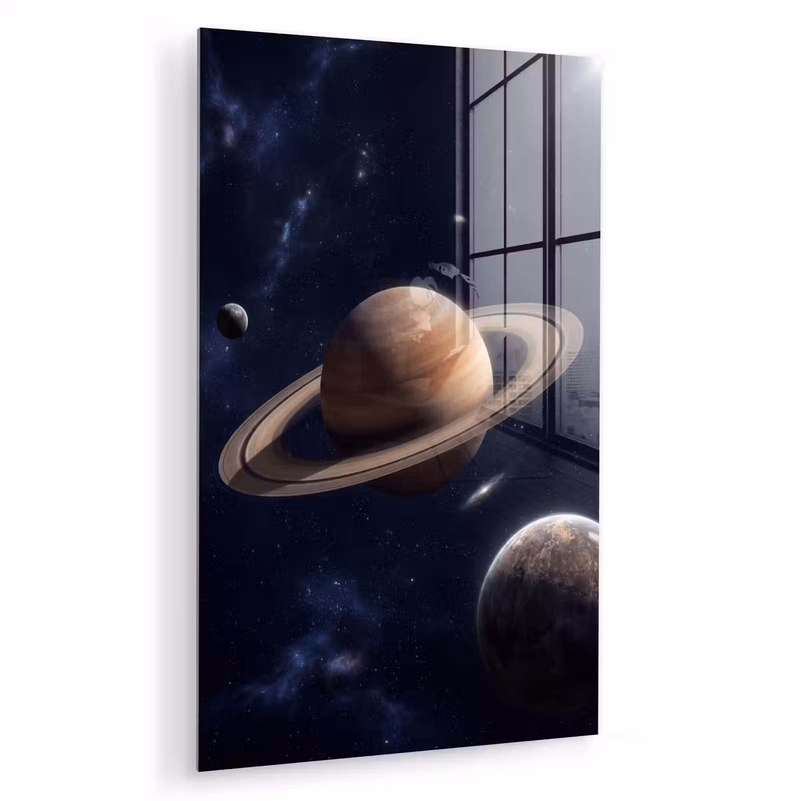 Glas schilderij - Planeten - Saturnus - Ruimte — 1