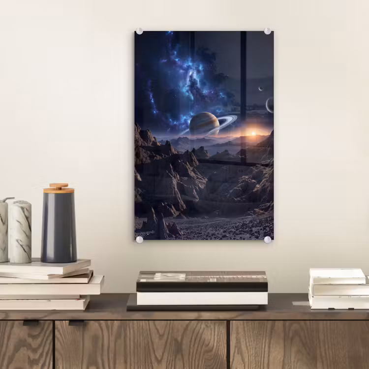 Glas schilderij - Fantasy - Kosmos - Landschap — 2