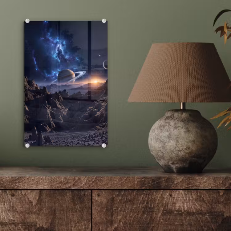 Glas schilderij - Fantasy - Kosmos - Landschap — 4