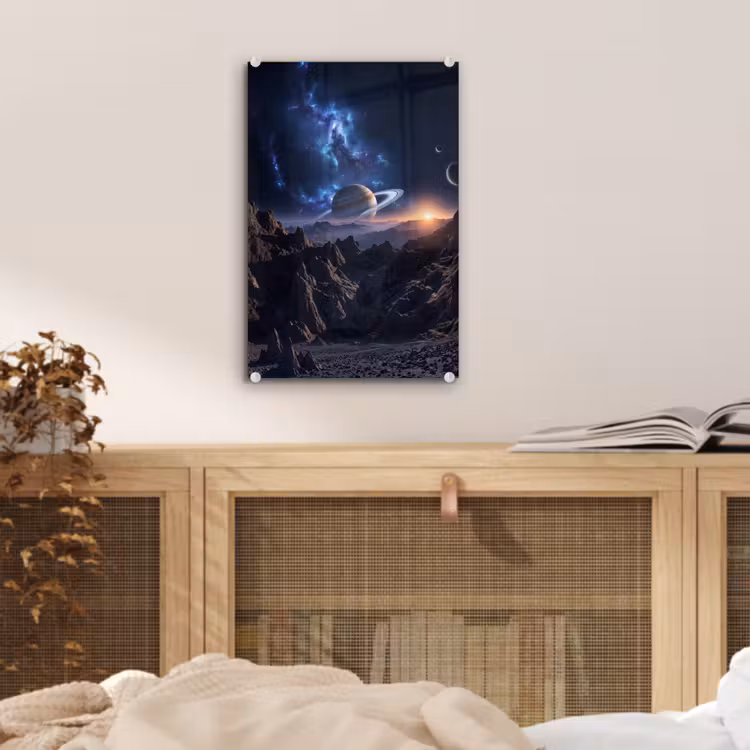 Glas schilderij - Fantasy - Kosmos - Landschap — 5