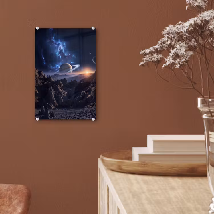 Glas schilderij - Fantasy - Kosmos - Landschap — 6