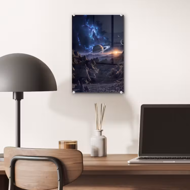 Glas schilderij - Fantasy - Kosmos - Landschap — 7