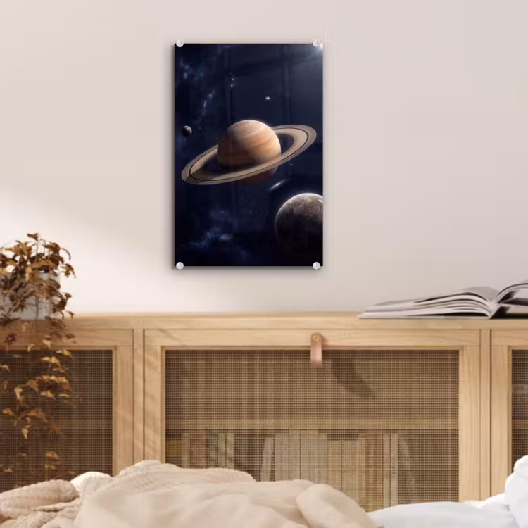 Glas schilderij - Planeten - Saturnus - Ruimte — 5