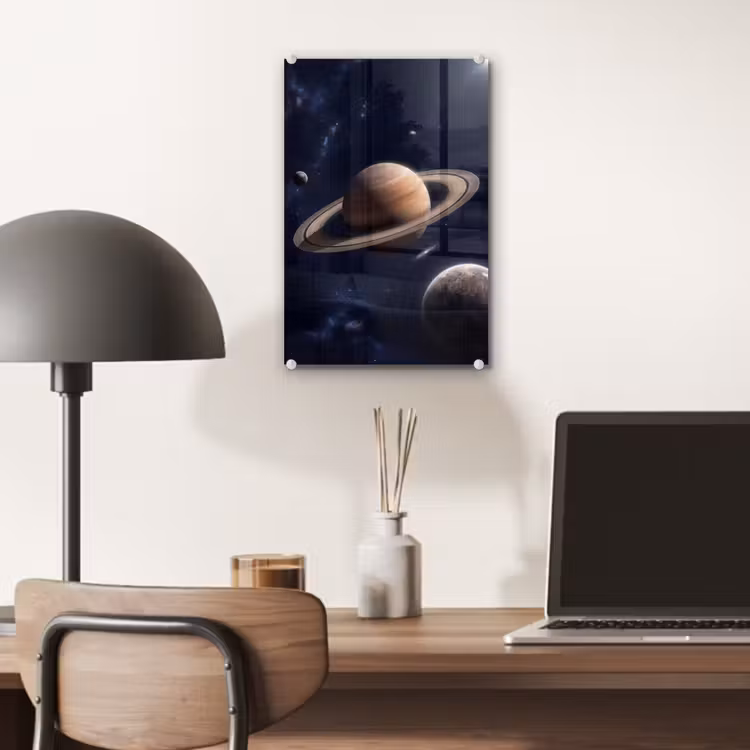 Glas schilderij - Planeten - Saturnus - Ruimte — 7