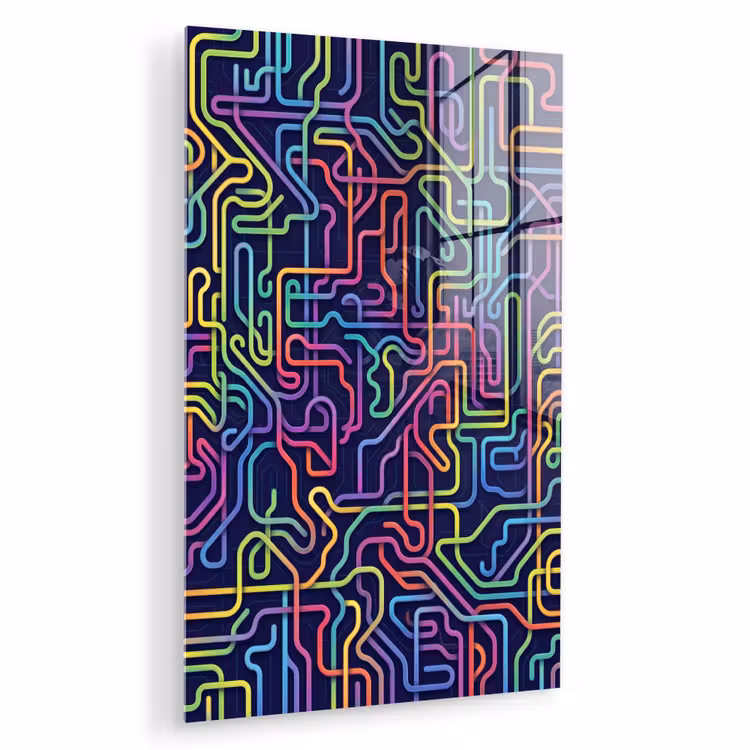 Glas schilderij - Retro - Abstract - Neon — 1