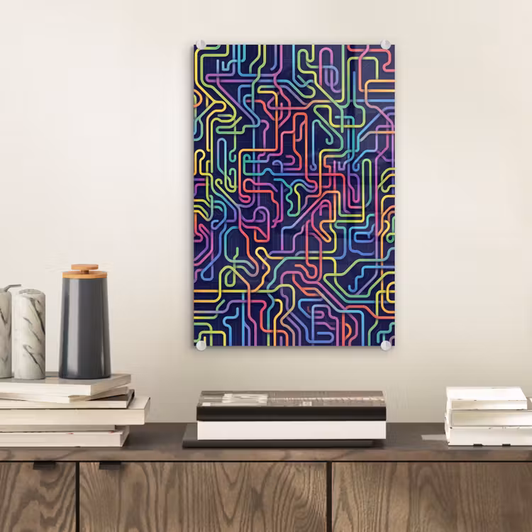 Glas schilderij - Retro - Abstract - Neon — 2