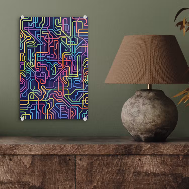 Glas schilderij - Retro - Abstract - Neon — 4