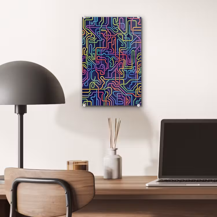 Glas schilderij - Retro - Abstract - Neon — 7