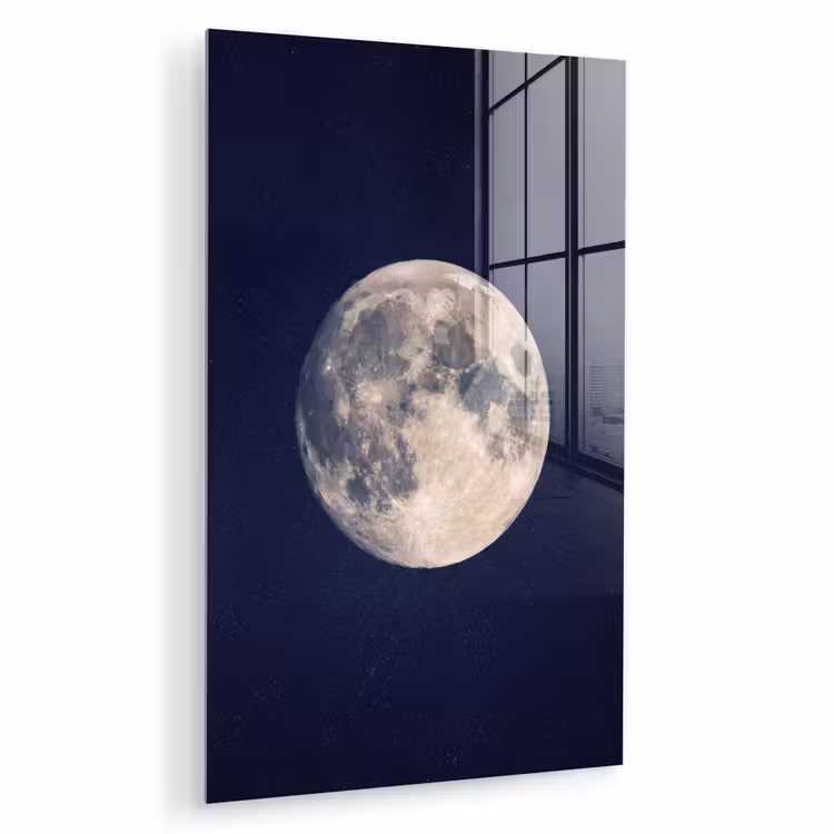 Glas schilderij - Ruimte - Maan - Kosmos — 1