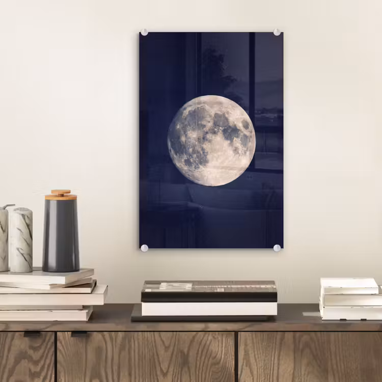 Glas schilderij - Ruimte - Maan - Kosmos — 2