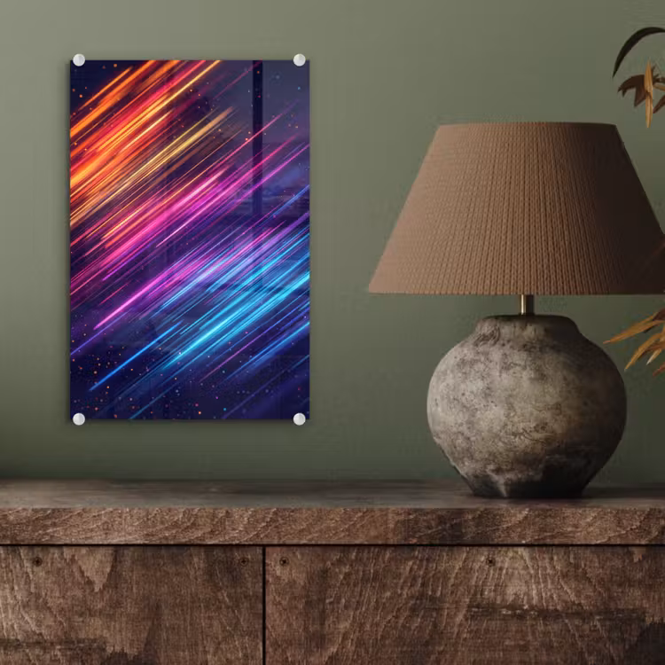 Glas schilderij - Snelheid - Kosmos - Kleurrijk — 4