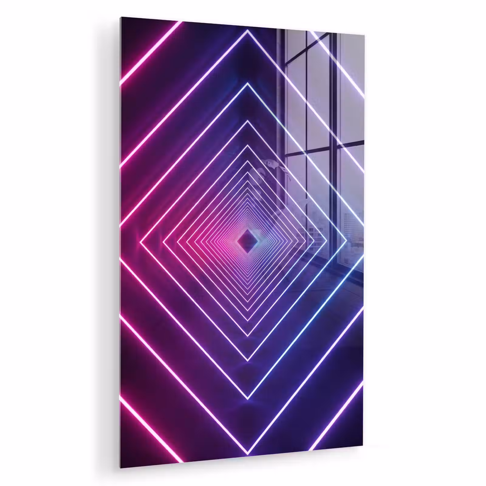 Glas schilderij - Driedimensionaal - Tunnel - Ruimte — 1