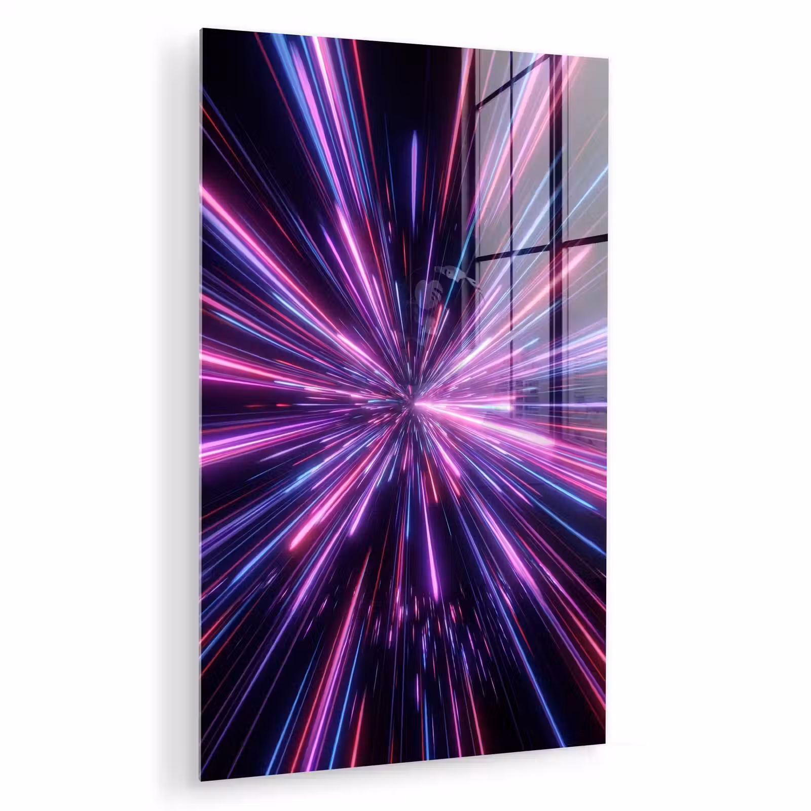 Glas schilderij - Lichtsnelheid - Ruimte - Roze - Paars — 1