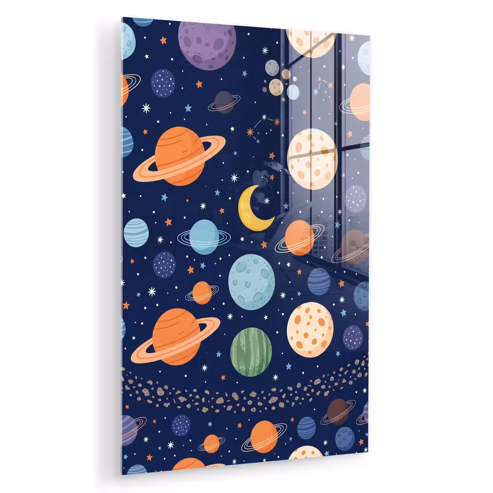 Glas schilderij - Ruimte - Planeten - Kleurrijk — 1