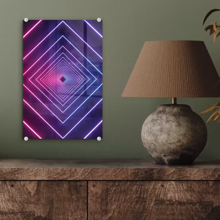 Glas schilderij - Driedimensionaal - Tunnel - Ruimte — 4