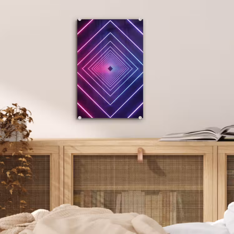 Glas schilderij - Driedimensionaal - Tunnel - Ruimte — 5