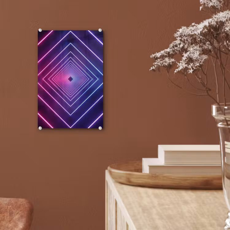 Glas schilderij - Driedimensionaal - Tunnel - Ruimte — 6