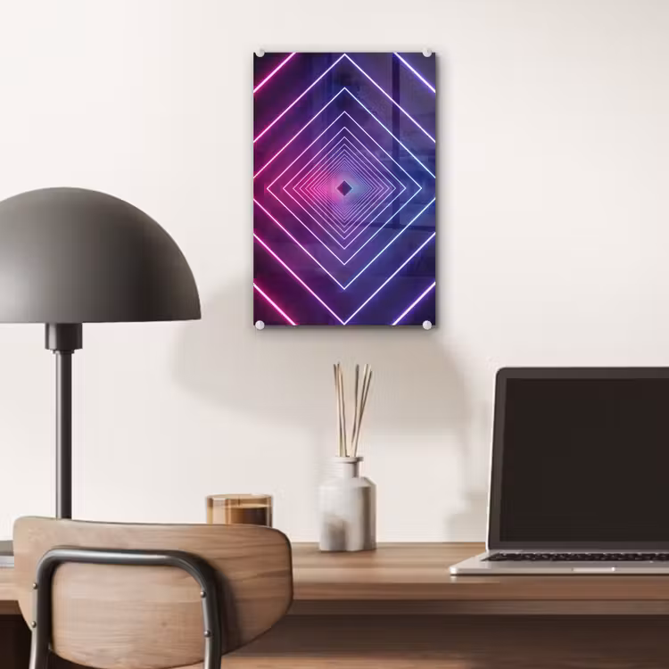 Glas schilderij - Driedimensionaal - Tunnel - Ruimte — 7