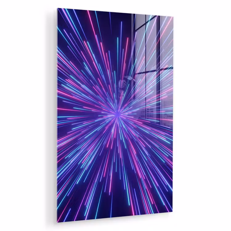 Glas schilderij - Dynamisch - Ruimte - Kleurrijk — 1
