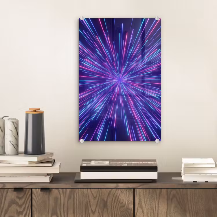 Glas schilderij - Dynamisch - Ruimte - Kleurrijk — 2