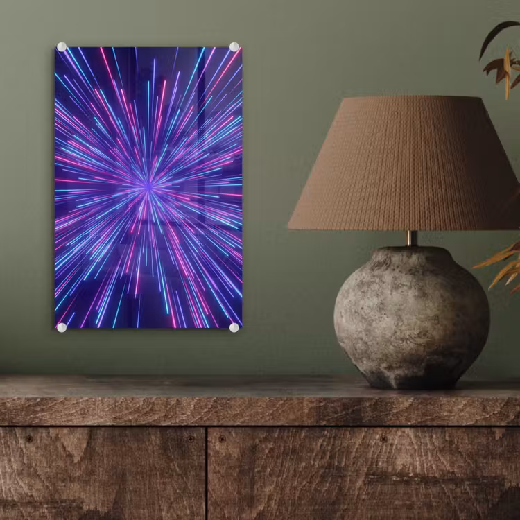 Glas schilderij - Dynamisch - Ruimte - Kleurrijk — 4