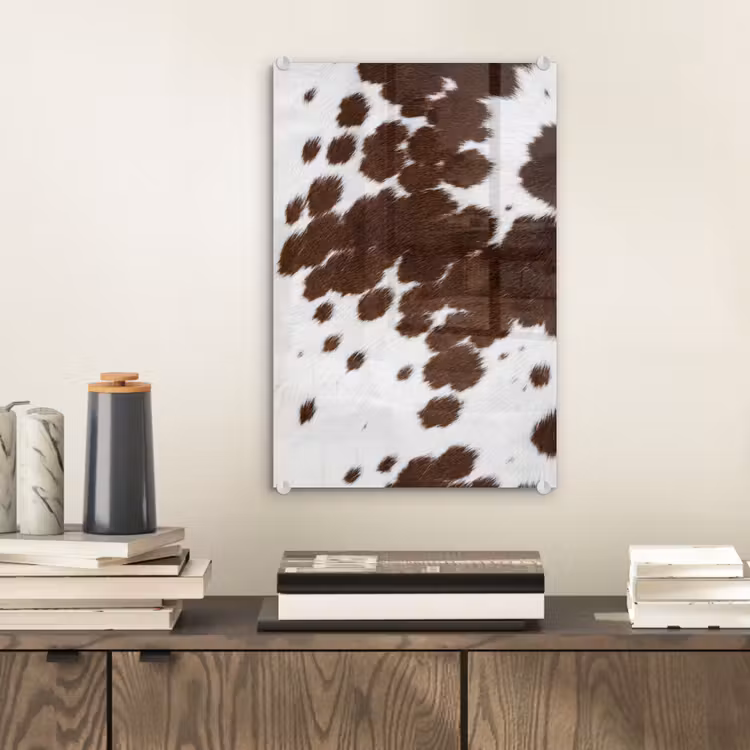 Glas schilderij - Koeienhuid - Klassiek - Bruin — 2