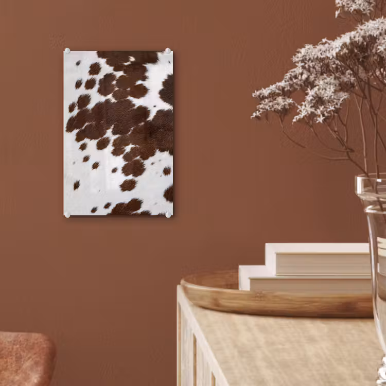 Glas schilderij - Koeienhuid - Klassiek - Bruin — 6